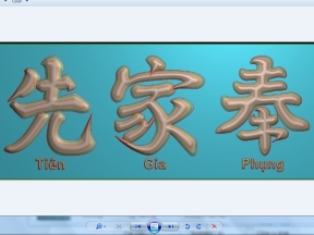 Mẫu chữ nho PHỤNG GIA TIÊN cnc