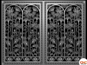 Mẫu CNC 3D Cổng Nhôm Đúc Họa Tiết Hoa Sen