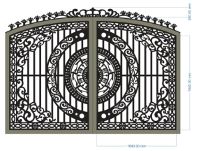 Mẫu cnc cổng 2 cánh file cad đẹp dxf mới