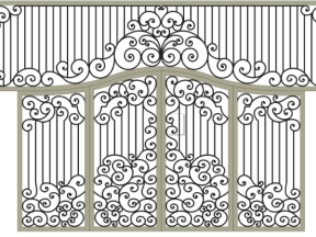 Mẫu cnc cổng 2 cánh và ô thoáng phong cách