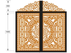 Mẫu cnc cổng 2 cánh vòm đẹp