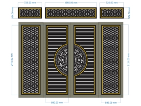 Mẫu cnc cổng 4 cánh bản vẽ đẹp mới nhất
