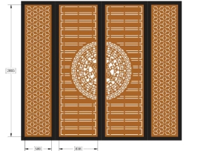 Mẫu cnc cổng 4 cánh dxf đơn giản