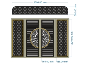 Mẫu cnc cổng 4 cánh dxf và ô thoáng