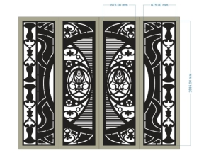 Mẫu cnc cổng 4 cánh hoa văn đặc biệt