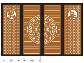 Mẫu cnc cổng 4 cánh phúc lộc