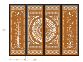 Mẫu cnc cổng 4 cánh trống dơi trúc