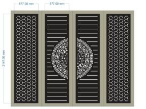 Mẫu cnc cổng 4 cánh trống đồng
