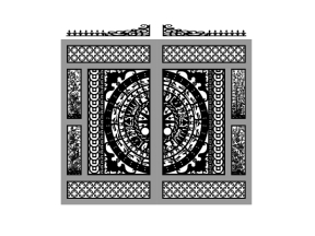 Mẫu cnc cổng trống đồng tứ quý dxf