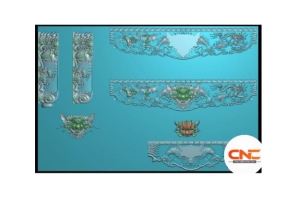 Mẫu CNC dạ sập tứ linh có đầu chắp file jdp