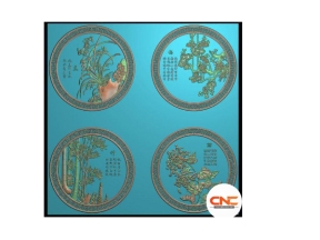 Mẫu CNC đĩa tứ quý tròn đẹp file jdp