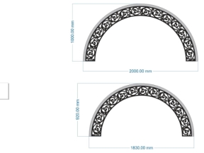 Mẫu cnc diềm cong mới 2 kích thước thiết kế