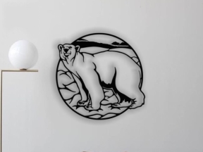 Mẫu CNC Gấu Bắc Cực laser 2D decor ngộ nghĩnh