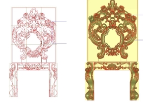 Mẫu cnc ghế hoa lá tây thiết kế jdpaint