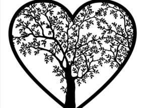 Mẫu cnc hình trái tim kết hợp với hoa văn cây