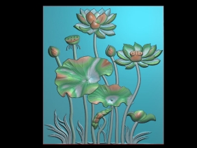 Mẫu cnc hồ sen phong cảnh đẹp