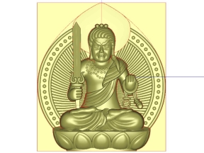 Mẫu CNC Phật cầm Gươm 3D miễn phí