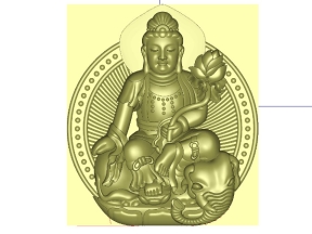 Mẫu CNC Phật cưỡi thú Tượng 3D Jdpaint
