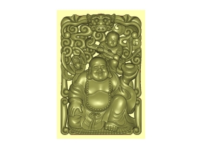 Mẫu CNC Phật Di Lạc kèm họa tiết dơi tinh xảo