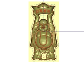 Mẫu CNC Phật Di Lạc nâng thỏi vàng tài lộc 3D
