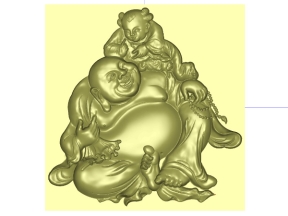 Mẫu CNC Phật Di Lạc với đứa bé 3D độc dáo