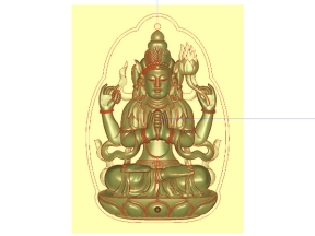 Mẫu CNC Phật Giáo 2D miễn phí thiết kế trên Jdpaint