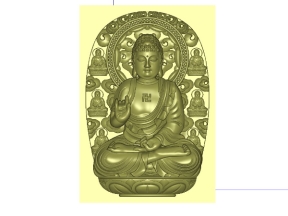 Mẫu CNC phật giáo với hình ảnh Như Lai Phật Tổ ngồi thiền