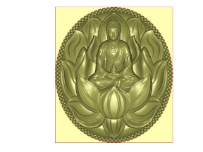 Mẫu CNC phật giáo với họa tiết Phật Tổ ngồi đài sen 3D