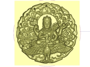 Mẫu CNC Phật kèm họa tiết Chim Công 3D tinh xảo