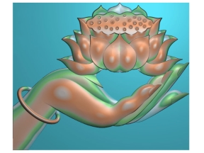 Mẫu CNC tay Phật cầm hoa sen