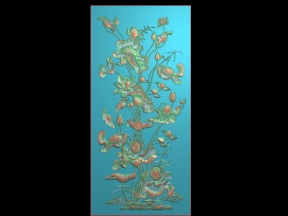 Mẫu cnc tranh sen đứng