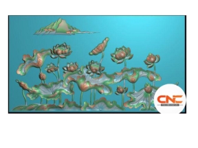 Mẫu CNC tranh sen ngang file jdp tuyệt đẹp