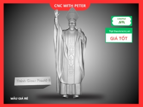 Mẫu CNC Tượng Đức Thánh Cha Gioan Phaolô II – STL 3D thiết kế riêng – Mẫu Tôn Giáo