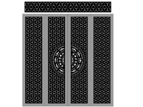 Mẫu cổng 4 cánh bông tuyết cnc bản vẽ dxf