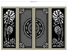 Mẫu cổng 4 cánh cây dừa cnc