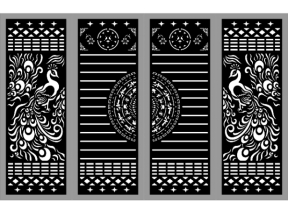 Mẫu cổng 4 cánh chim công cnc