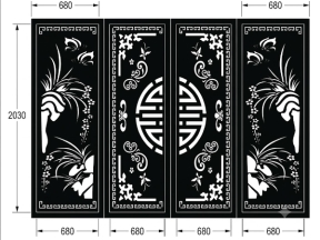 Mẫu cổng 4 cánh chữ thọ cnc đẹp