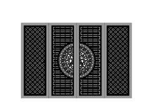 Mẫu Cổng 4 cánh dxf đẹp mắt