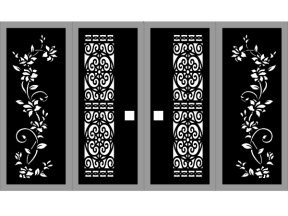Mẫu cổng 4 cánh hoa cnc