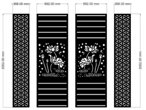 Mẫu cổng 4 cánh hoa sen bông tuyết CNC