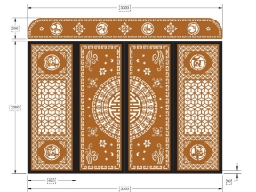 Mẫu cổng 4 cánh phát tài phát lộc cnc