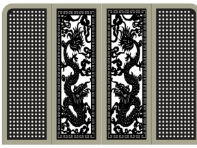 Mẫu cổng 4 cánh rồng cnc