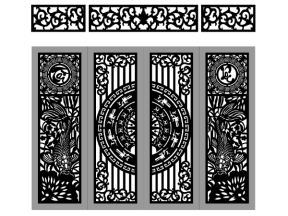 Mẫu cổng 4 cánh tài lộc, ô thoáng cnc