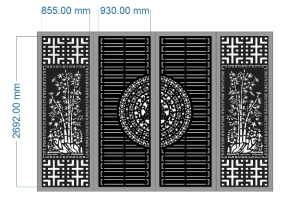 Mẫu cổng 4 cánh trúc CNC