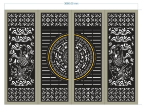 Mẫu cổng cá chép trống đồng cnc