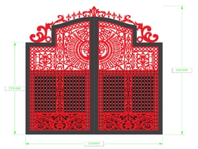 Mẫu cổng cnc 2 cánh trên dwg