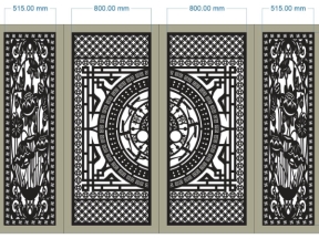 Mẫu cổng CNC 4 cánh hoa sen kết hợp trống đồng