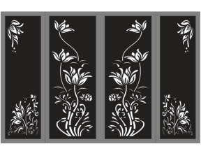 Mẫu cổng CNC 4 cánh hoa sen nghệ thuật