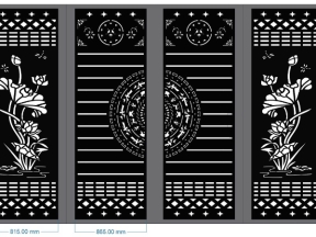Mẫu cổng CNC 4 cánh hoa sen trống đồng hiện đại