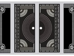 Mẫu cổng CNC 4 cánh phong cách hiện đại